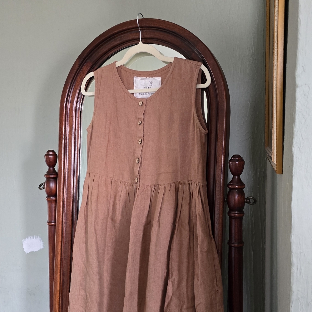 TRADED Milk Chocolate notPerfect Linen Mama Dress